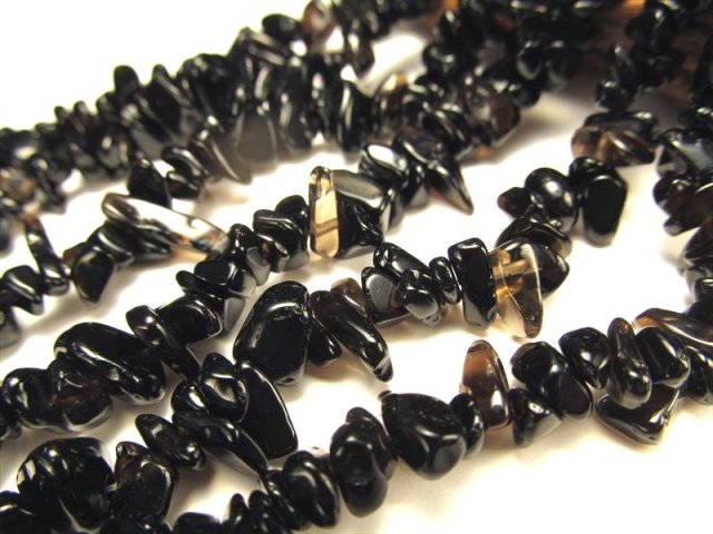 ☆特選一連☆浄化/破邪/魔除け【88cm♦︎黒水晶モリオン/茶水晶さざれ