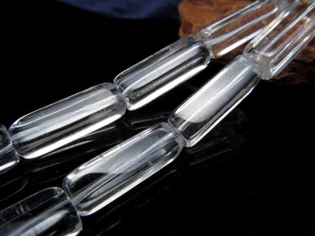 天然水晶 角パイプ型 連 縦約19mm-20mm×幅約5.5mm-6.5mm 長さ約38-40cm 純粋と浄化を象徴する万能ストーン クリスタル ブラジル産
