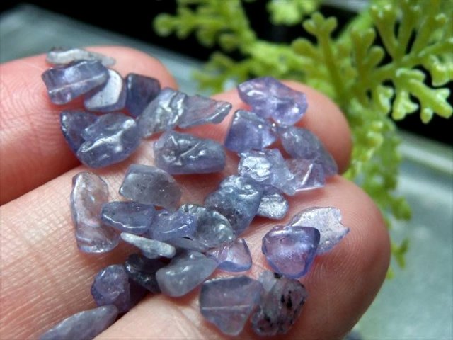 希少石さざれ(小サイズ) タンザナイト(灰簾石)さざれ 50g 粒の大きさ 
