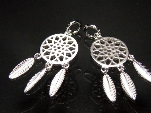 【ドリームキャッチャーパーツ チャーム】縦26mm 丸カンの外径6mm Silver925 ドリームキャッチャー パーツ 丸カン付き【ネイティブ】【エスニック】sai