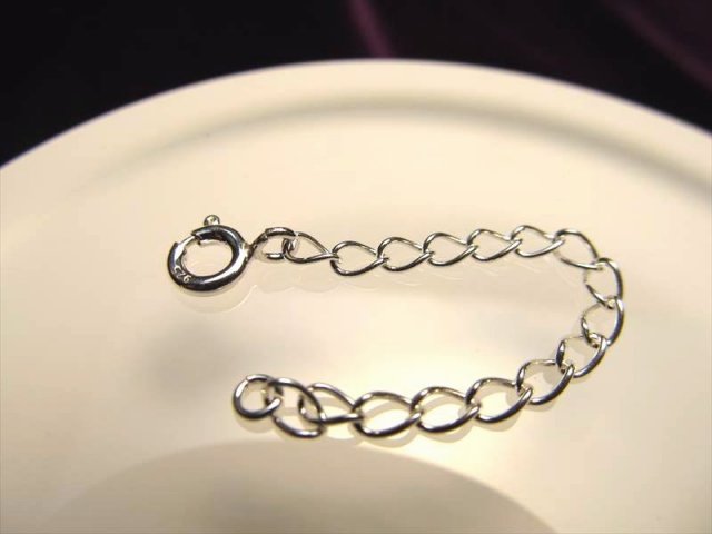 引き輪付きアジャスター金具 チェーン約5cm 高品質Silver925パーツ ネックレスやワイヤーブレスのサイズ調整に ツイストチェーン AJS011