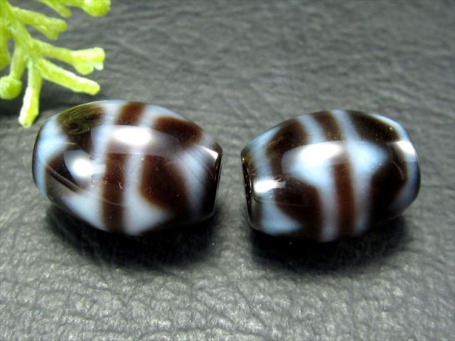 小天珠 A至純天珠 四線虎牙天珠(しせんこがてんじゅ) サイズ:15mm-16mm 
