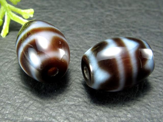 小天珠 A至純天珠 四線虎牙天珠(しせんこがてんじゅ) サイズ:15mm-16mm 