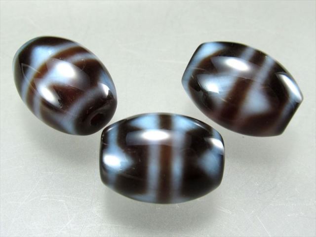 小天珠 A至純天珠 四線虎牙天珠(しせんこがてんじゅ) サイズ:15mm-16mm 