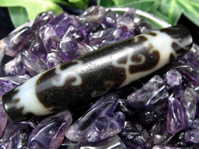 092013 天然瑪瑙蓮師法器龍神彫り天珠ネックレス