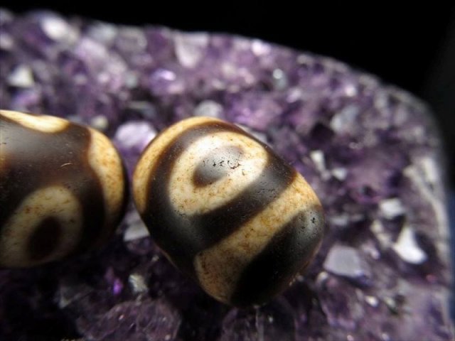 15.超レア物特大至純三眼天珠天然石魔除け開運チベット御守占い