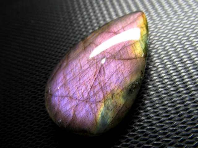 4A 全面シラーパープル&ピンクシラー ラブラドライト タンブル縦約38mm 約9.4g 1点物マダガスカル産