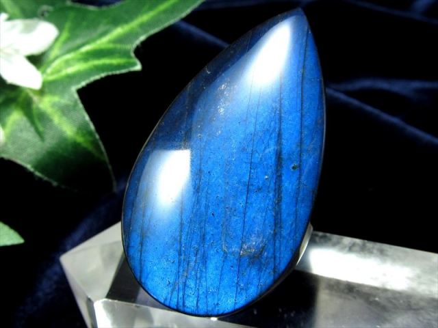 5A 全面ブルーシラー ラブラドライト タンブル ドロップ型 縦約41mm 約13.1g 濃いブルーシラー 信念を貫く力 持ち運びやすいミニサイズ 1点物 マダガスカル産 sai