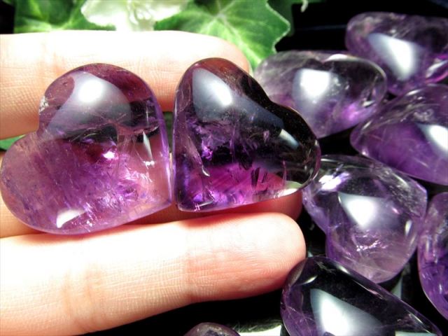ぷっくり濃厚パープル アメジスト ハート タンブル 50gセット 一袋約4