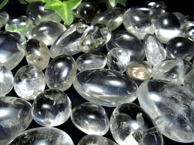 ☆特選一連☆超透明☆細長【超透明☆天然水晶♢ポリッシュタンブル連】❤️