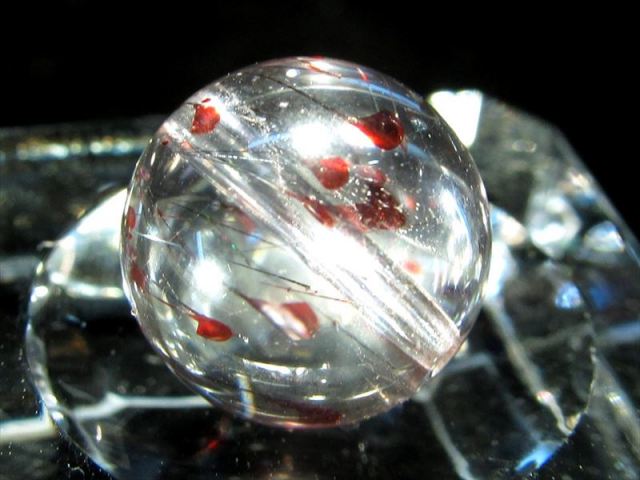 高品質　ゲーサイトインクォーツ　いちご粒売り　スーパーセブン　ビーズ　3 高品質 ゲーサイトインクォーツ いちご粒売り スーパーセブン