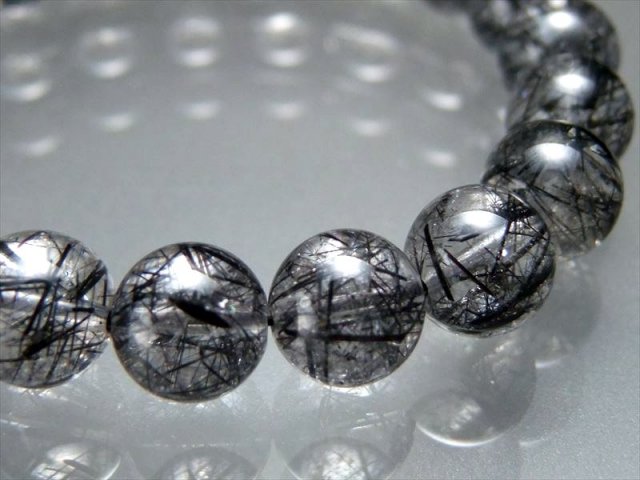 ブラックルチルクオーツ ブラックルチルクォーツ 14mm ブレスレット