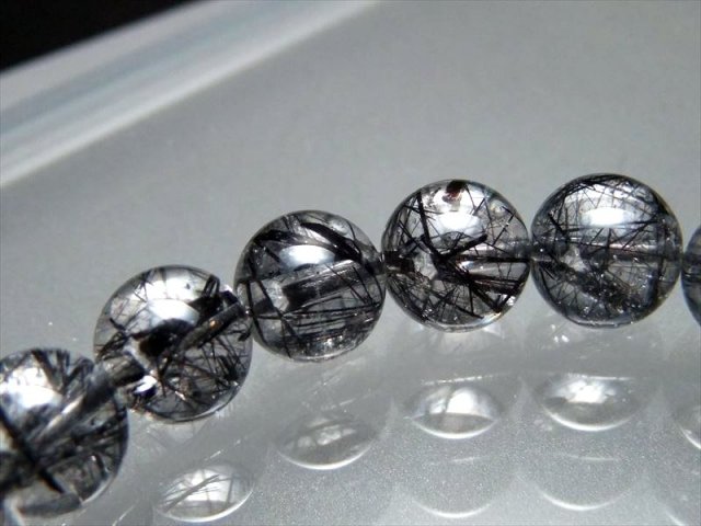 最強勝運❣️ブラックルチルクォーツ★ 9.5-10mm 4A 1粒売り ブラックルチルクォーツ 9.5mm-10mm珠 透明度抜群 金