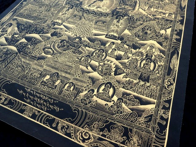 本物 曼荼羅(マンダラ) サイズ約77×58cm 肉筆 手書きの精密画