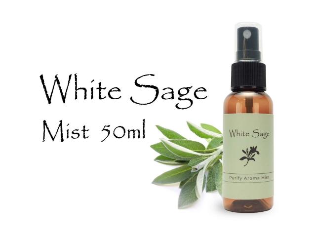 ホワイトセージ 浄化アロマミストスプレー 50ml入り カリフォルニア産ホワイトセージ精油使用 70 80vol 除菌エタノール使用 Made In Japan 航空便不可 Comrose