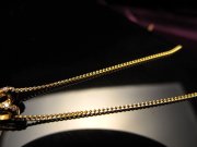 18金ゴールド仕様 CHN152 45cm 喜平チェーン ペンダントトップの相方 チェーン長さ45cm 幅約1mm 金具最大幅約6mm 高品質Silver925