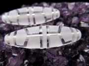 水晶天珠 亀甲長寿天珠 きっこうちょうじゅてんじゅ 最大長さ約36-38mm前後 1個売り 長命百歳・無病息災・事故防止・吉事招来 クリスタル製