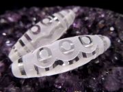 水晶天珠 五眼天珠 ごがんてんじゅ 最大長さ約33mm-38mm前後 1個売り 方位除け・財運招来・運勢強化・商売繁盛 クリスタル製 パワーストーン 天然石
