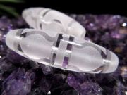 水晶天珠 金剛杵天珠 こんごうしょてんじゅ 最大長さ約35mm-38mm 新デザイン 1個売り 不運消滅・厄災除去・精神強化・不眠解消 クリスタル製 パワーストーン