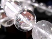 大珠 流通量極少 カンジロバヒマール水晶 ブレスレット 14mm-14.5mm×15珠前後 幻の秘境カンジロバヒマール産 透明×ホワイトのMIXタイプ