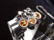 5A シトリン ペンダントトップ 縦約7mm 超透明宝石質 富をもたらす 商売繁盛の石 シルバー宝飾タイプ ブラジル産 パワーストーン 天然石