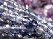 激安宣言 小サイズビーズ 約3mm前後 アイオライト 菫青石 多面カット連 一連 約37-39cm キラキラ多面カット 3月の誕生石 夢や目標へ導く石 スリランカ産 geki