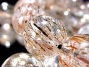 透明感抜群 フォリエーテッド ・ マイカ インクォーツ ブレスレット 10.5mm-11mm×19珠前後 個性的な内包美 活力向上・長寿 ブラジル産 パワーストーン 天然石