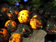 新種鉱物 ユーパーライト ブレスレット 12mm-12.5mm×17珠前後 UVライトでオレンジに発光 近年発見された新種の発光パワーストーン