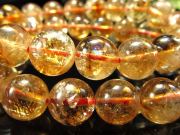 3A レインボーシトリン ブレスレット 10.5mm-11mm×19珠前後 きらきらクラック&ファントム入りも 11月の誕生石 幸福の守護石 ブラジル産