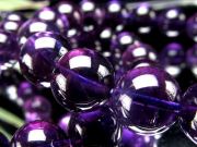 超濃色パープル 3A アメジスト 紫水晶 ブレスレット 約7mm-7.5mm×26珠前後 超濃色パープル 愛の守護石 数多くの伝説や言い伝えをもつ石 ウルグアイ産