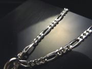 50cm 6面カットフィガロチェーン Silver925 幅約3.2mm 金具最大幅約3.1mm ペンダントトップの相方 くさりチェーン CHN088