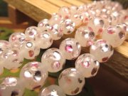 トンボ玉 とんぼ玉 ピンクタイプK ラウンド型 12mm 一連 約34cm 約30珠 昔ながらの人工ビーズ 激安 ホタルガラス ビーズ rn-p パワーストーン 天然石