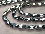 テラヘルツ鉱石 多面カット俵型ビーズ 約5mm×7mm珠 一連 約38-40cm つやつや タンブルカット 多面カット ビーズ 話題の 高純度 テラヘルツ 鉱石 2026年