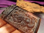 激安宣言 透明オブシディアン 黒曜石 龍神雲彫り カービングプレート フロストタイプ 縦約56mm メキシコ産 geki-obG14 パワーストーン 天然石