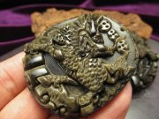 激安宣言 オブシディアン 黒曜石 麒麟 キリン 彫りカービングプレート 縦約50mm 吉祥仁慈の瑞獣 メキシコ産 geki-obG53 パワーストーン 天然石