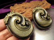 激安宣言 ゴールデンシャインオブシディアン 黒曜石 福龍彫り カービングプレート 縦約50mm メキシコ産 geki-obG65 パワーストーン 天然石 ss-30