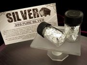 たっぷりシルバー シルバー入りミニボトル 縦29mm 専用カード付 鑑賞やコレクションに SILVER 銀箔 1個売り パワーストーン 天然石