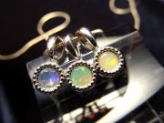 4A プレシャスオパールペンダントトップ 縦約7mm バチカン除く シルバー宝飾タイプ SILVER925 透明度抜群 メキシコ産