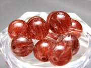 一粒売り 濃い赤針 4A レッドルチル ビーズ石 8mm-8.5mm 透明赤針 たっぷり繊細ルチル 長寿・健康のヒーリングルチル 活力の象徴 ブラジル産 tu-