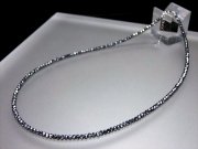 テラヘルツ鉱石 ボタンカット ネックレス 幅約3mm 長さ約40cm+3cm アジャスター付 2020年 Silver925 2026年 検査機関にて検査済み 本物保証 返品保証