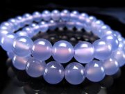 5A パープル カルセドニー ブレスレット 8mm-8.5mm×23珠前後 紫玉髄 透きとおる極上スミレ色 激安 ブラジル産 bl-p