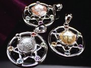 激安宣言 選べる3種 ギベオン 隕石 六芒星リング ペンダントトップ 直径約20mm 1個売り SILVER925 ゴールド ピンクゴールド シルバー メテオライト