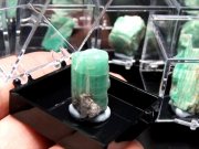 ミニチュア原石シリーズ 4A エメラルド 結晶 原石 ケース付き Mサイズ 原石の重さ6g-8g 世界四大宝石 叡智と愛の象徴 コレクションや標本に パワーストーン