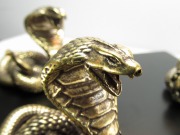 蛇 置物 重さ85-90g 高さ40mm前後 縁起物 幸運のシンボル インテリアに 銅製 コブラ へび ヘビ inmy パワーストーン 天然石