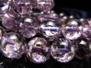 美麗 虹入り ラベンダーアメジスト ブレスレット 11mm-11.5mm×18珠前後 透明感抜群 美麗アイリス 希望と幸運を呼ぶ ファントム入りも ブラジル産