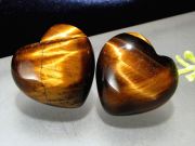1個売り タイガーアイ ハート タンブル 幅約20mm くっきりシラー効果 可愛らしいミニサイズ 虎目石 パワーストーン 天然石