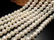 淡水パール ホワイトカラー ポテト 約6mm珠 一連 約38-40cm お買い得連 ストラップ ピアス アクセサリー作成に パワーストーン 天然石