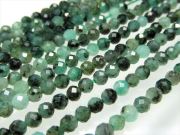 極小 約3mm エメラルド ミラーカット 一連 約38-40cm 高品質入荷 極上 天然石 ビーズ パワーストーン ザンビア産 パワーストーン 天然石