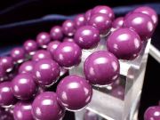フォスフォシデライト 斜燐鉄鉱 ブレスレット 9mm-9.5mm×21珠前後 つやつや藤色 良好な人間関係を築く マダガスカル産