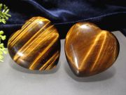 1個売り タイガーアイ ハート タンブル 幅約30mm くっきりシラー効果 お金がたまる石 虎目石 パワーストーン 天然石